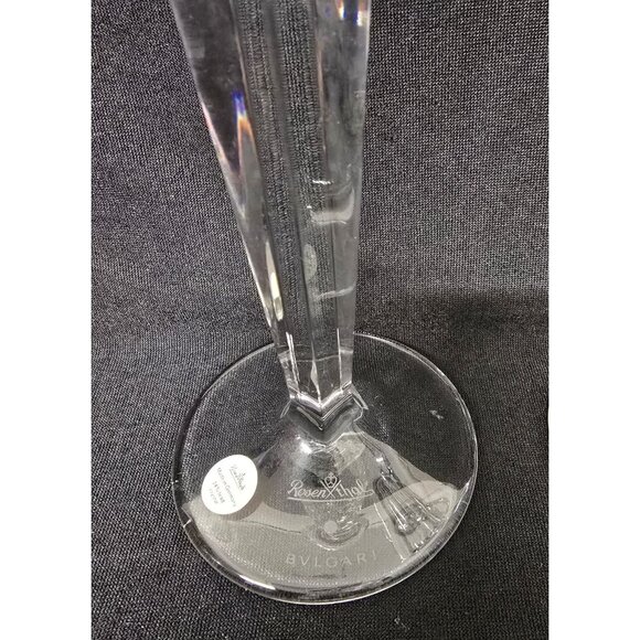 Pair of Rosenthal Bvlgari Hand Blown Clear Glass Candle Holders, 8.75" High - Picture 2 of 7